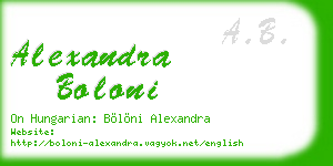 alexandra boloni business card